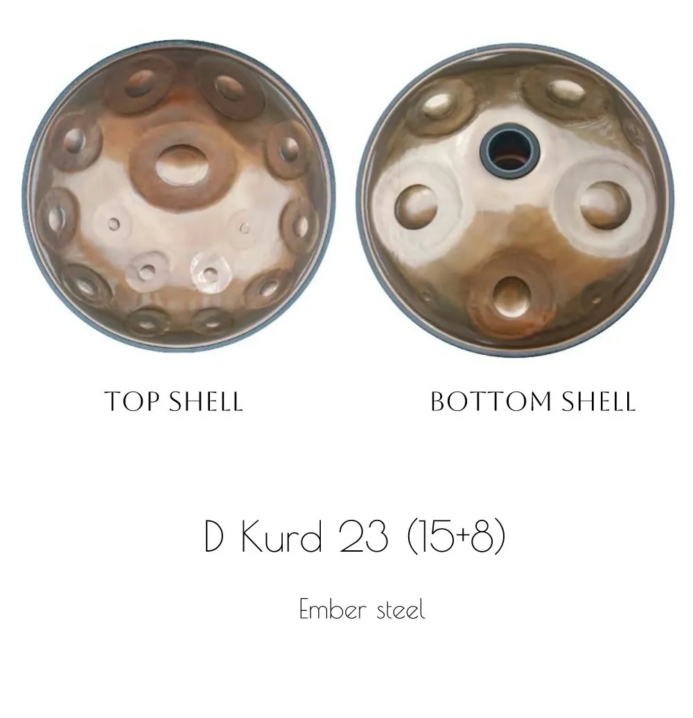 JELO A-H-13  Ember steel hand pan drum D Kurd 23 notes 22 inch handpan drum tongue musical bag case tasche drums handpans