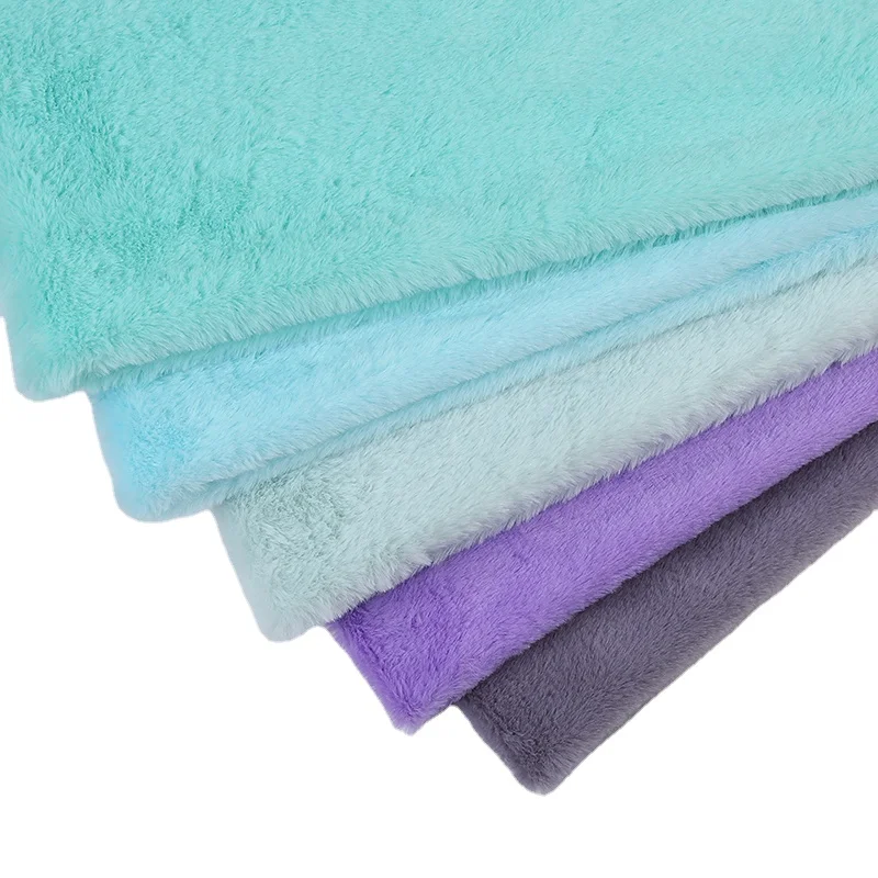 ETong Factory Super Soft 100% Polyester Knitting 12mm Fake Fur Fabric Rabbit Faux Fur Plush Fabric For Coat Winter Garment