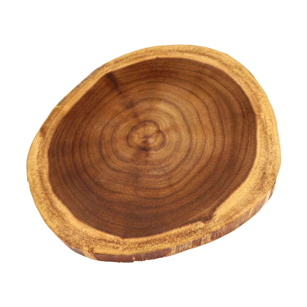 Natural Acacia Wood Chopping Block without Tree Bark Wood Cheese Board