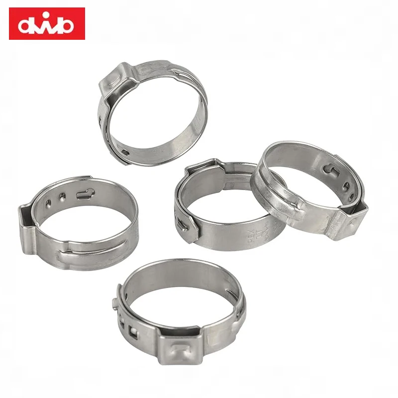 Single Ear Hose Clamps for Pex Tube CV Joint Boot for Engine Parts Stainless Steel 304 SUS Metal Fittings