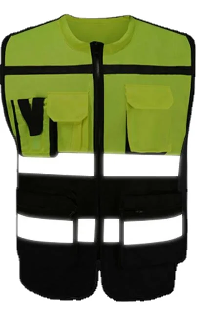 Construction Safety Vest Reflective Zipper Suit Workwear Car Driving School Environmental Sanitation High Visibility Better
