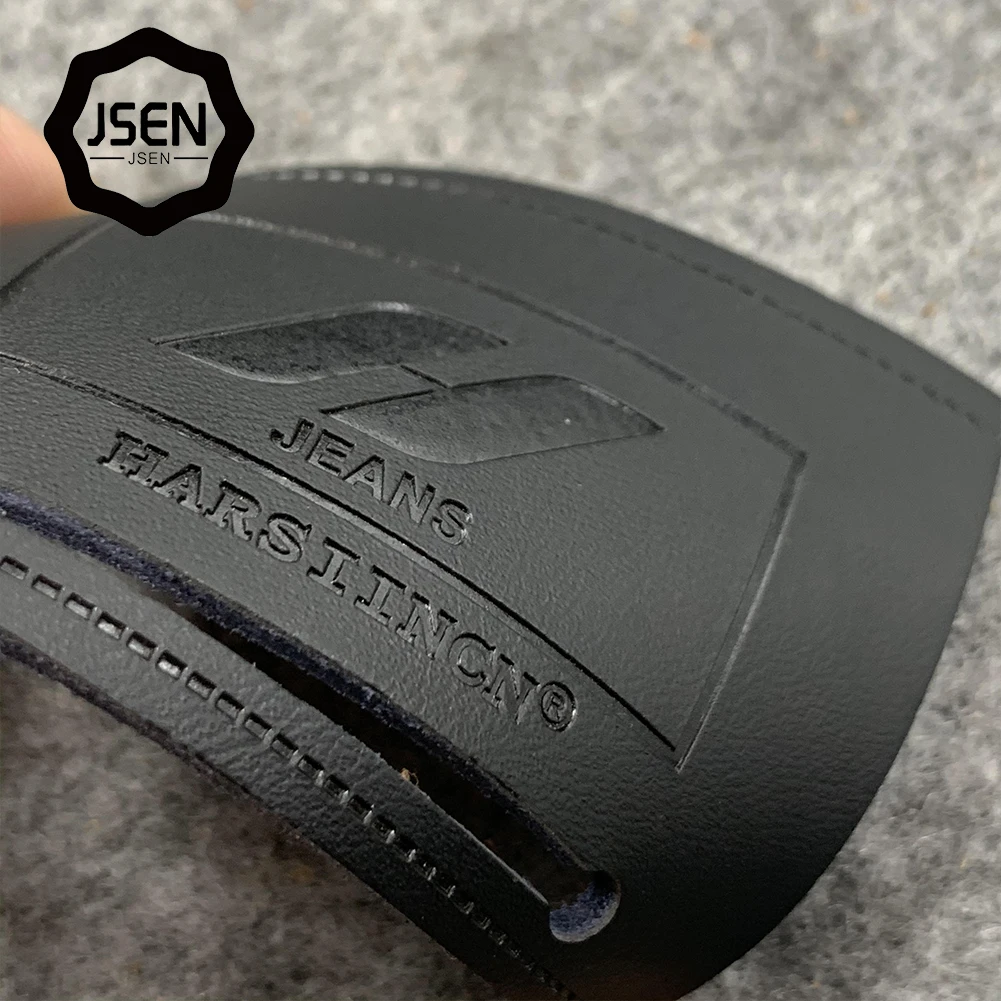 Custom debossed leather patch ,brand leather label tag for jeans clothing