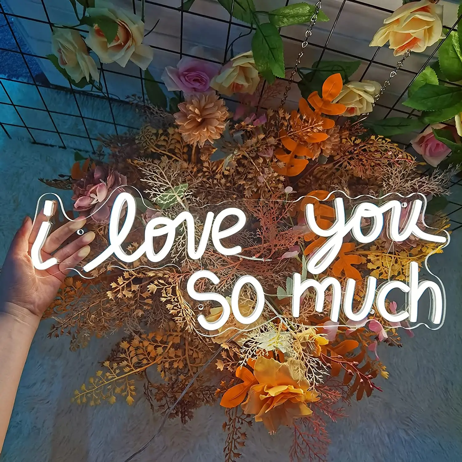 High Quality Material I Love You so Much Neon Signs LED Light Sign for Wedding Bedroom Decor Home