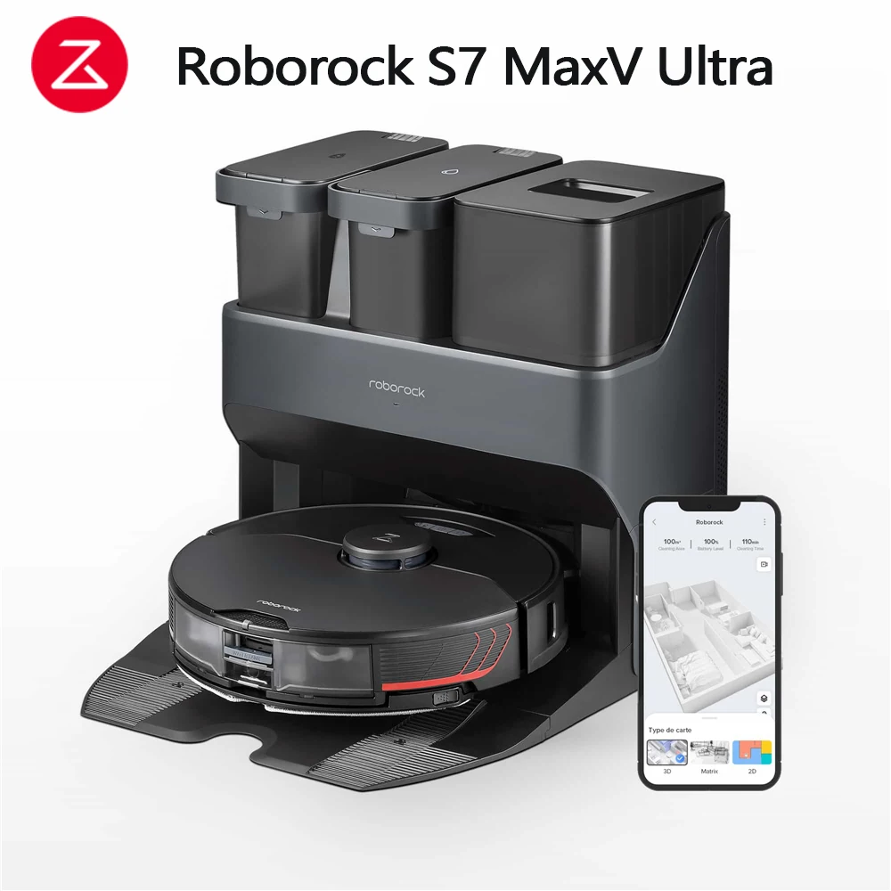 2022 Roborock S7 MaxV Ultra Vacuum Clean Robot Wash Fill Dock Auto Mop Washing Self-Emptying Self-Refilling 5100Pa Electric Mop