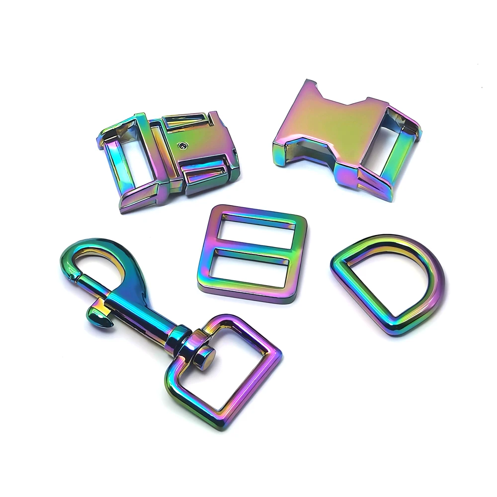 High Quality Can Custom Logo Pet Dog Collar Metal Hardware Rose Gold Side Release Buckle Snap Hook