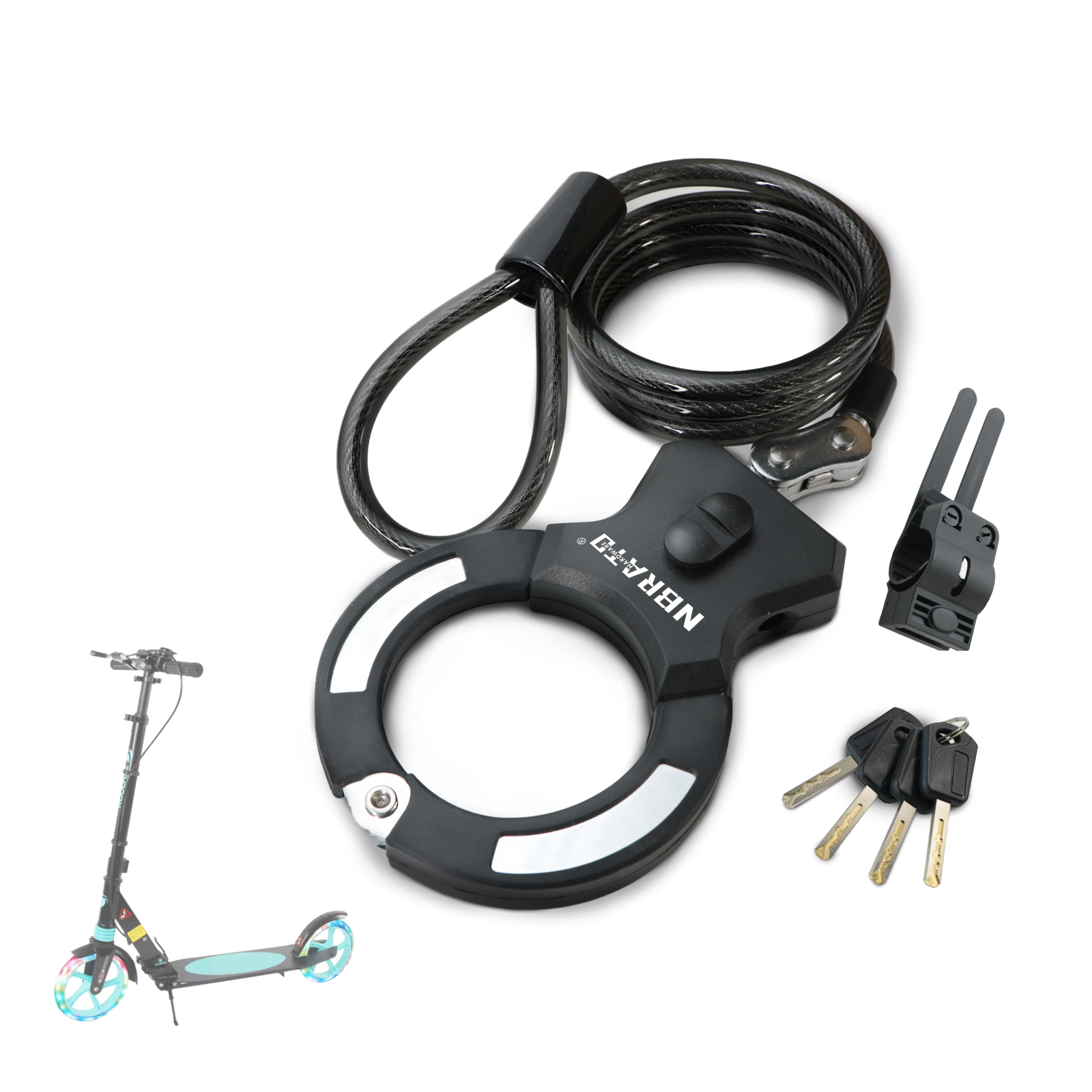 Heavy Duty motorcycle Bike scooter cuff Lock Bicycle Chain Lock Scooter Accessories part grip loop Electric Pedicab lock