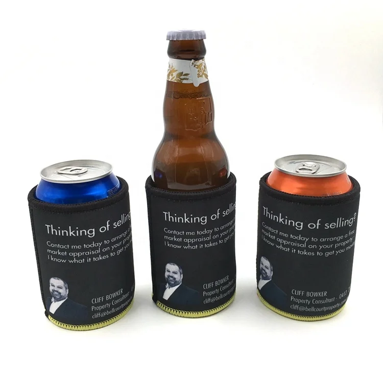 
12oz Custom Logo Printed Double Wall Insulation Can Cold Drink Can Cooler Sleeve with Base 