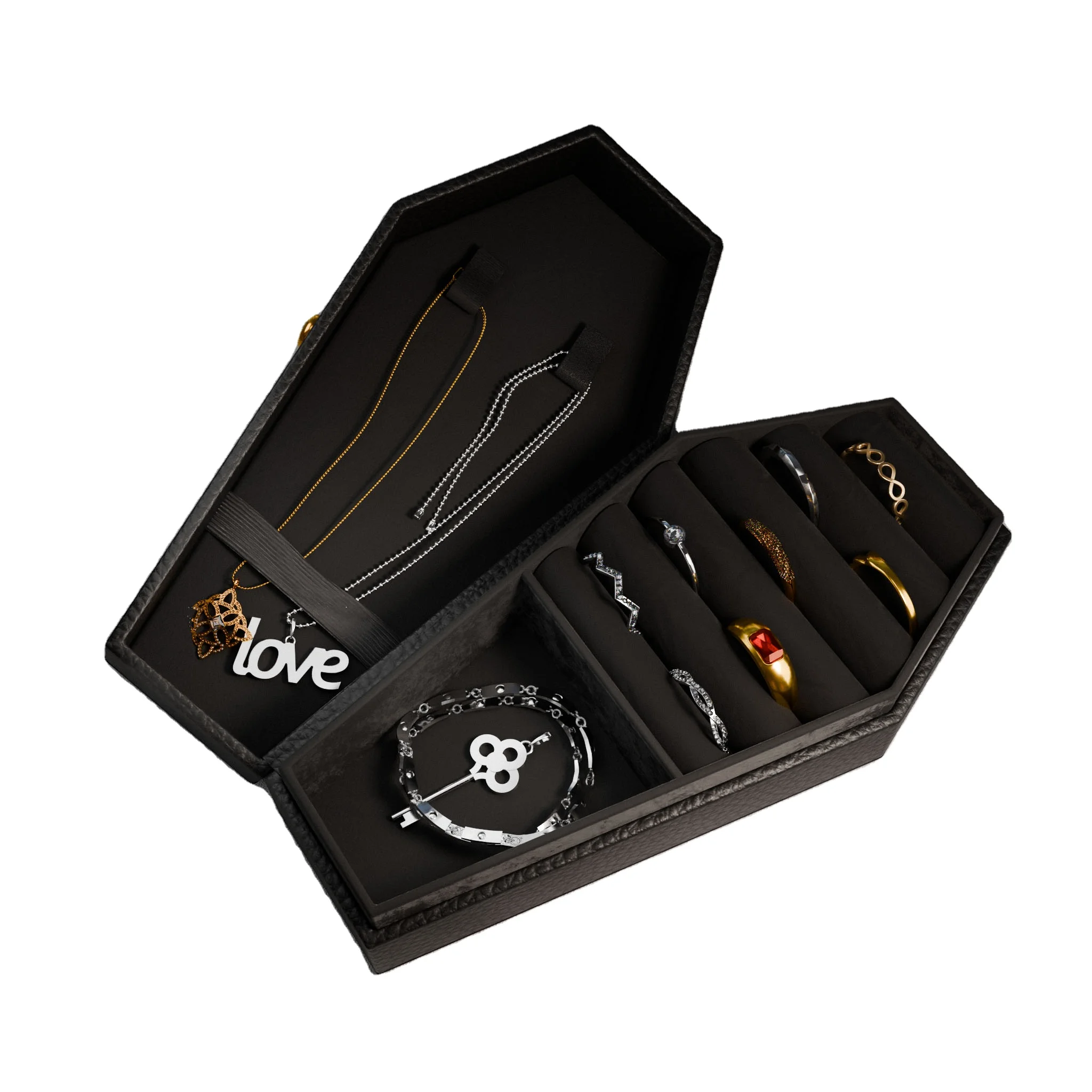 Personalized Customization Jewelry Box Coffin Shape Jewelry Box packaging with logo