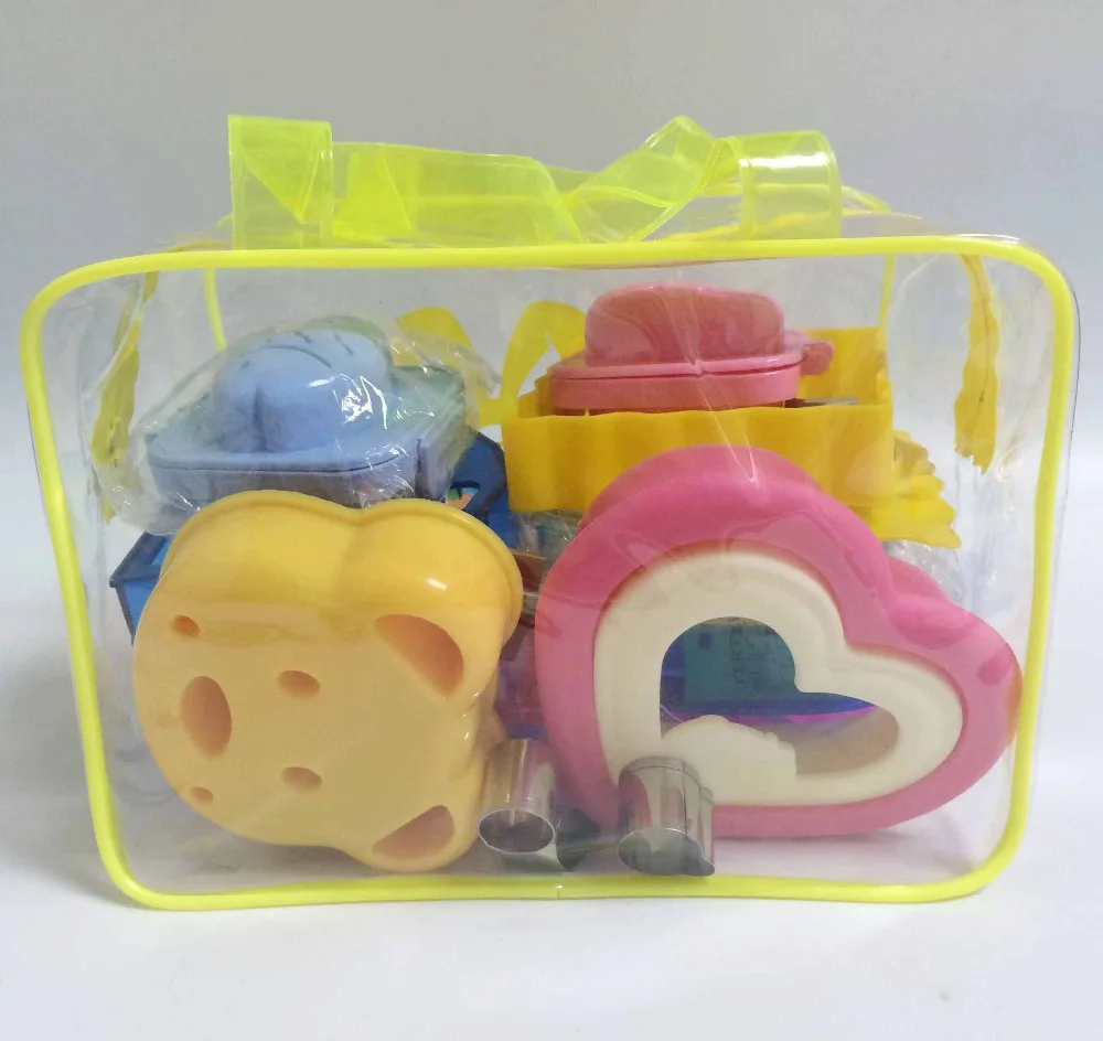 kids brick blocked toys bag clear pvc plastic packaging zipper closure with handles