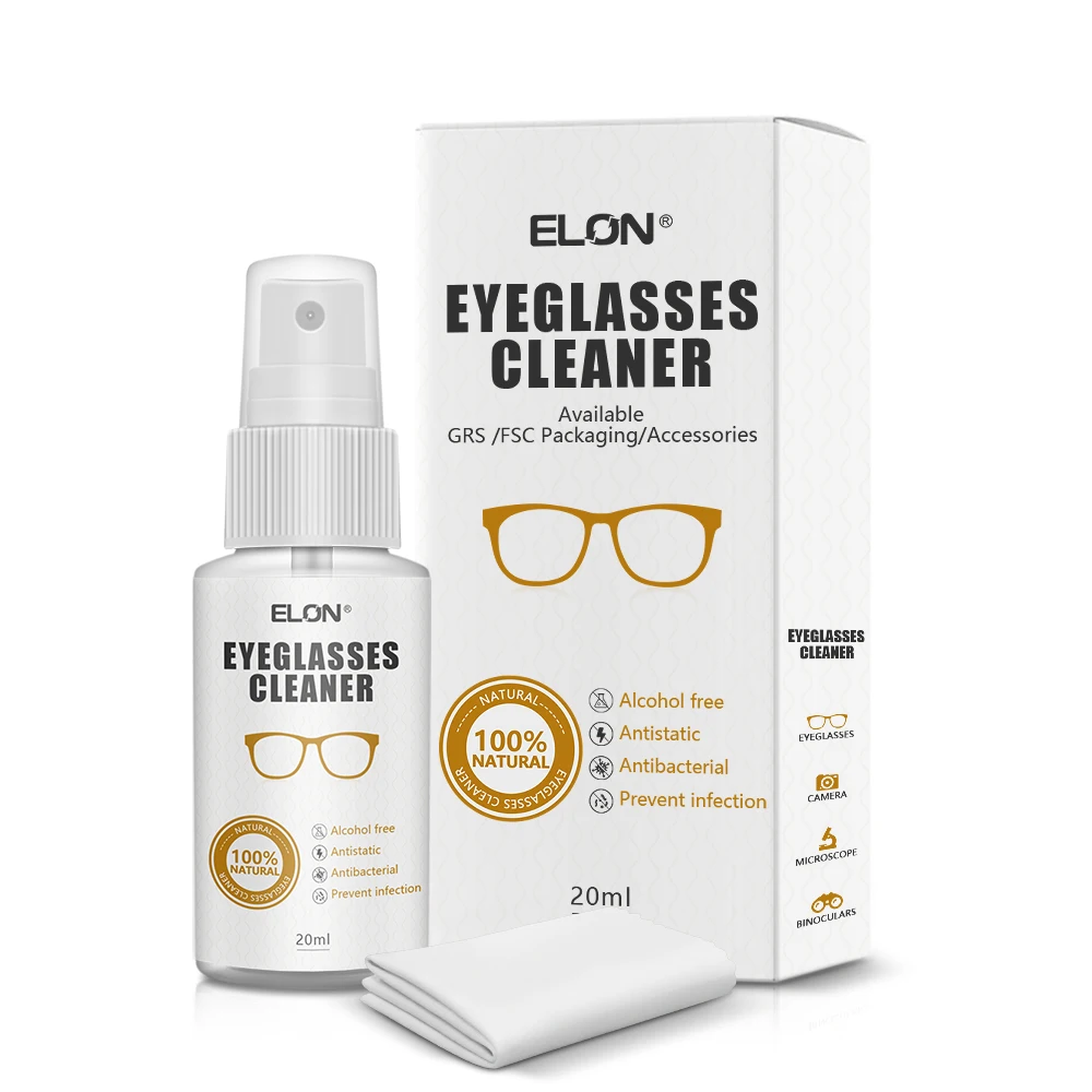 Custom Logo Nature Eyewear Formula Accessories Sunglasses Cleaning Cloth Misting Spray Bottle Glasses Cleaning Kit
