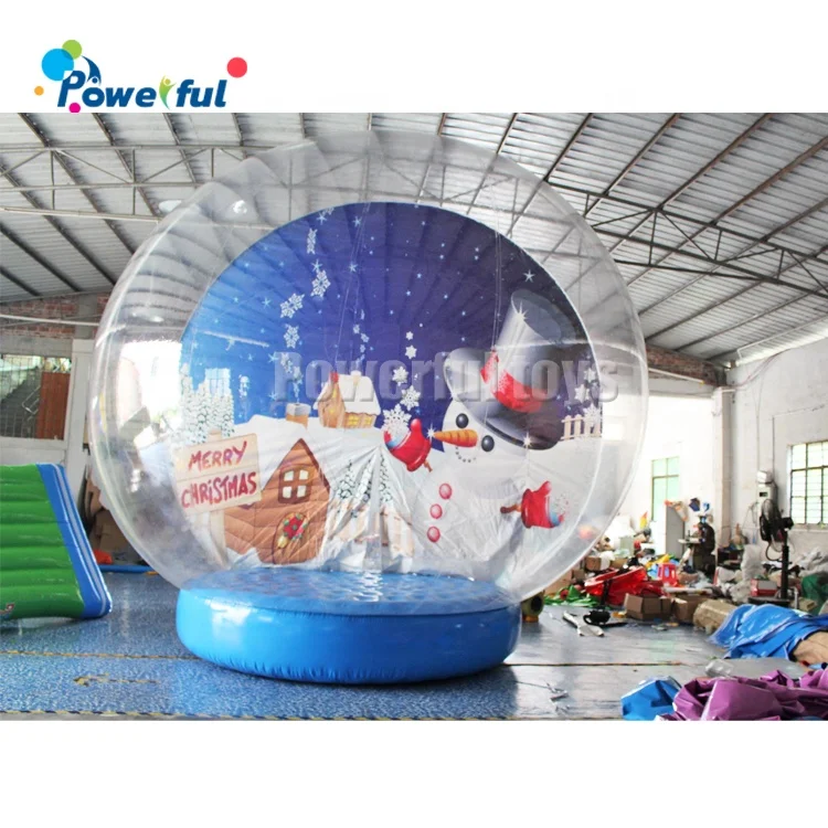 Outdoor Inflatable Snow Globe For Christmas,Big Inflatable Snow Bubble Tent With Led Light