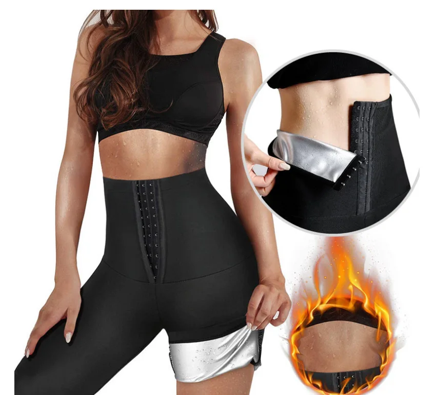 High Waist Slimming Shorts Compression Thermo Workout Exercise Body Shaper Thighs Sauna Sweat Pants for Women
