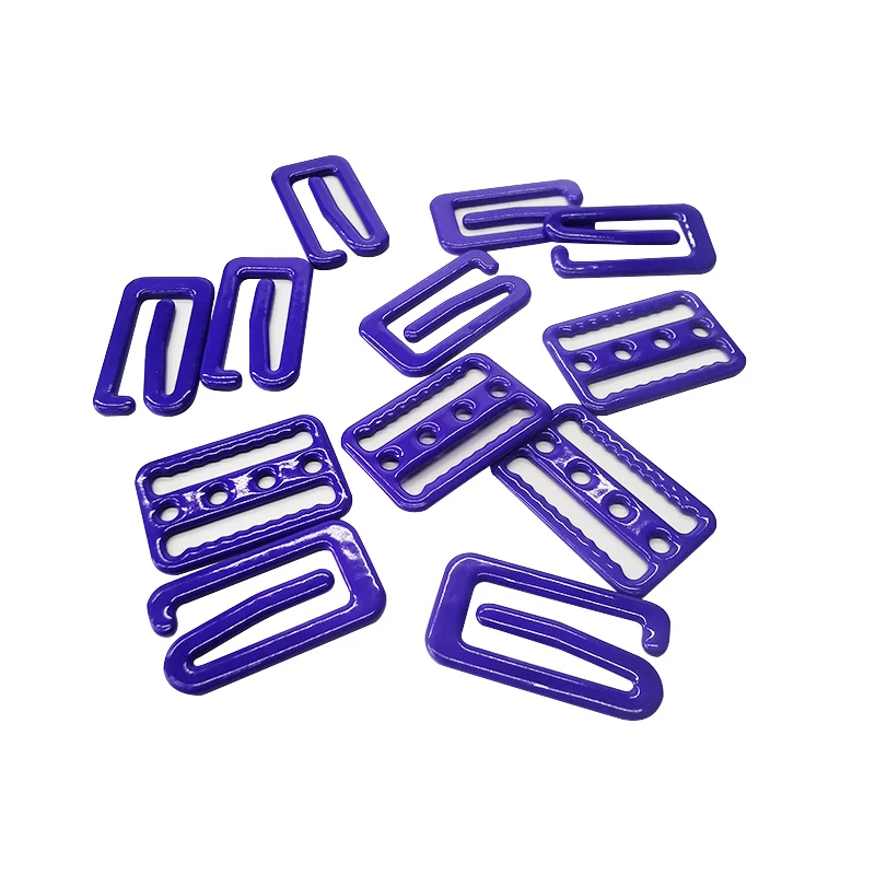 Sustainable colorful adjuster buckle bra clasp multiple sizes nylon coated bra ring slider hook adjuster  for swimwear accessory