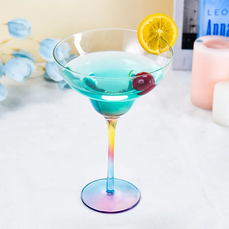 Luxury Hand Made Custom Logo Martini Cocktail Glasses Bar Long Stem Champagne Goblet Cocktail Glass Cup Cocktail Glass