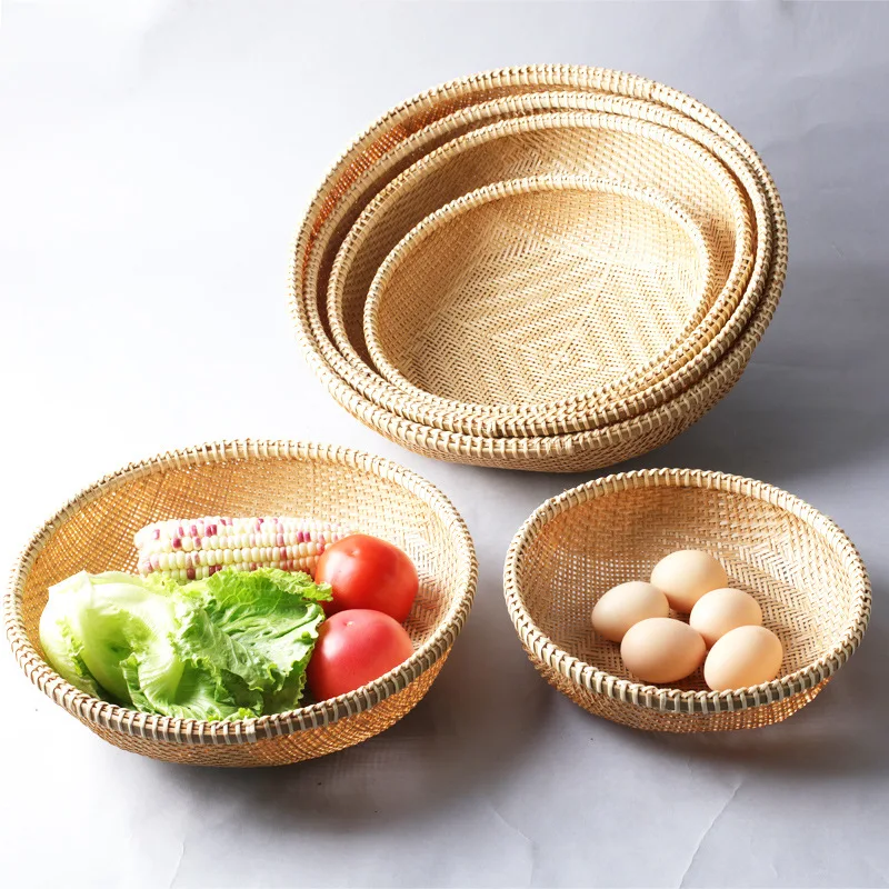 Egg Basket Bamboo Dustpan Storage Plaque Fruit Vegetable Placement