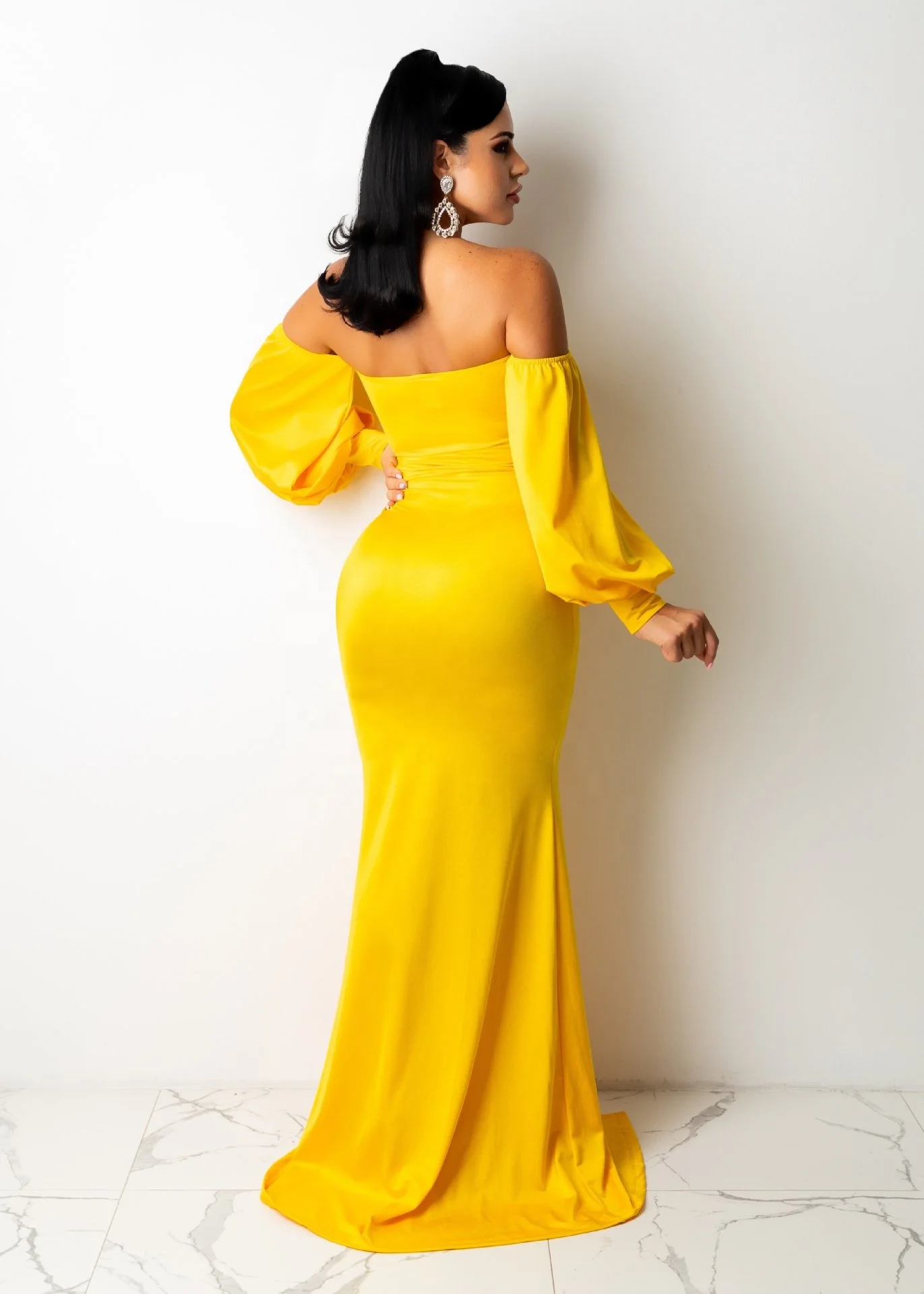 KX New stylish zipper off the shoulder corset party gowns for women evening dress long split