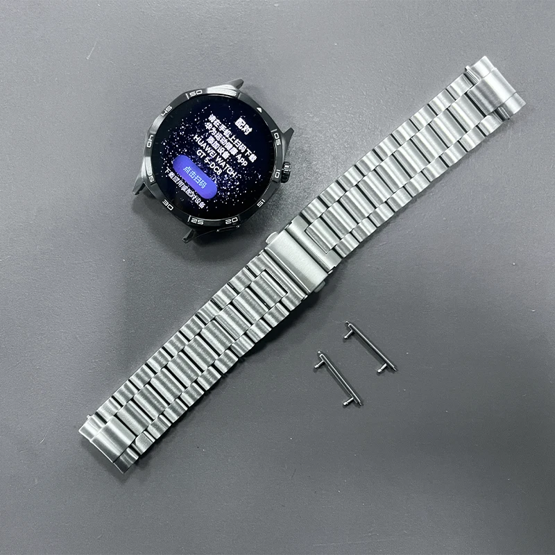 42mm 46mm Stainless Steel Three-Link Watch Band for Huawei Watch GT5 Pro Watch Strap