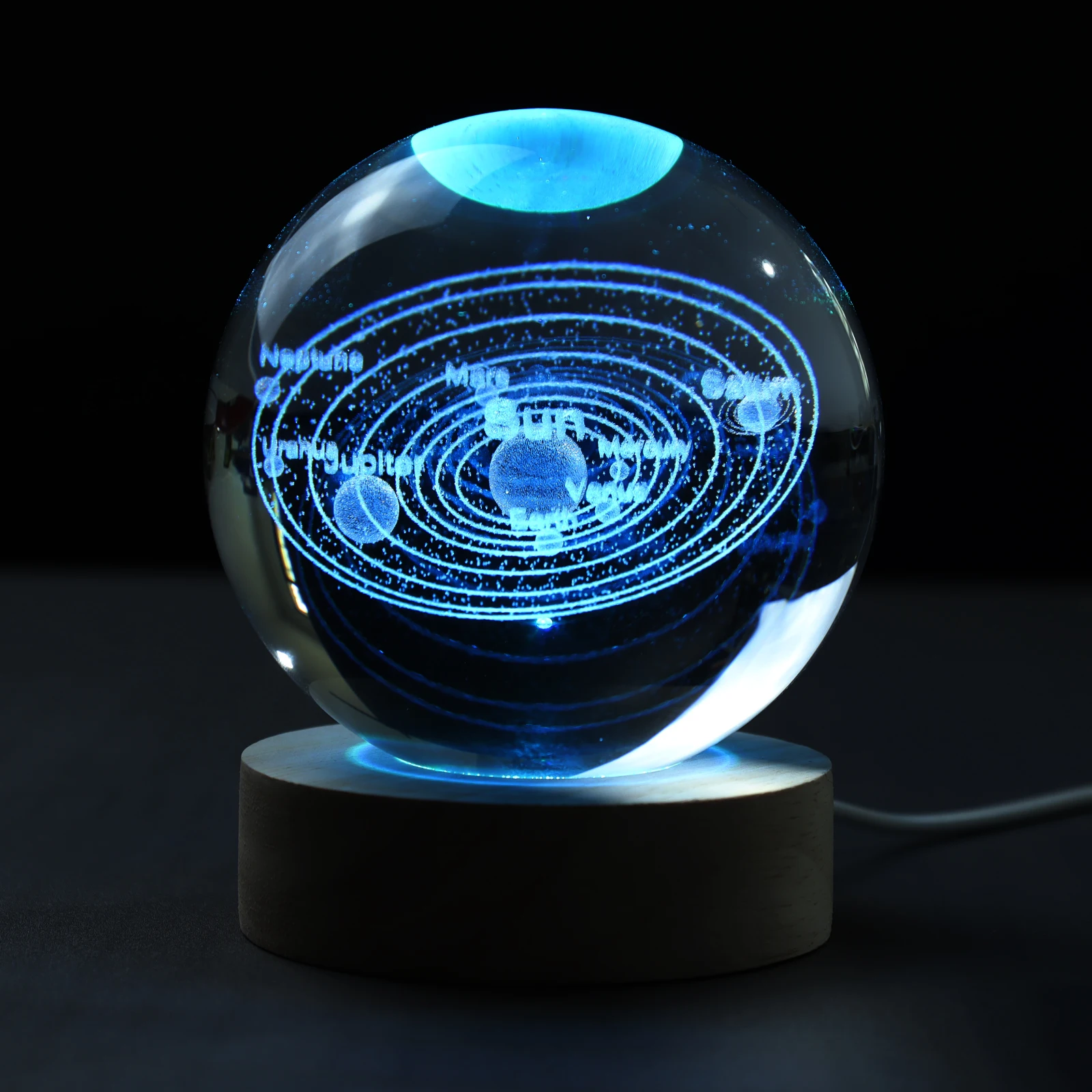 3d laser solar system  crystal ball lamp for kids night light lamp