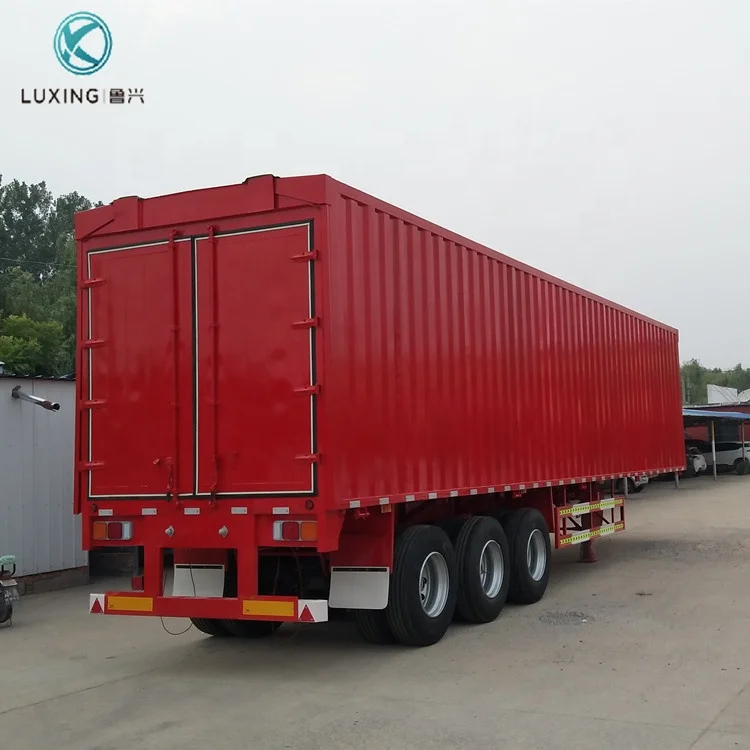 Luxing Truck Trailer Semi Dry Van Food Shipping Container Transport Van Type /Box Semi Trailer
