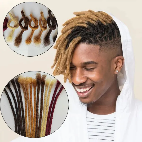 Wholesale Price Real Human Hair 6-30inch T1b/24  Colorful Dreadlocks 10Strands One Package Dreadlocks Extensions