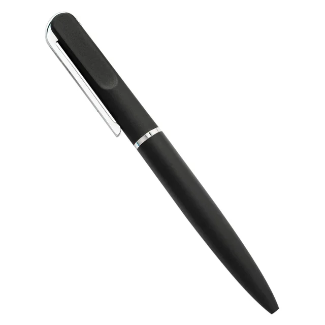 Soft rubber pen metal matte black ball pen rubber finished pen for Business Office