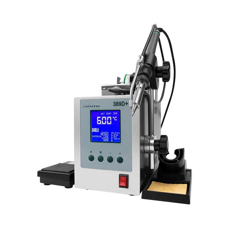 LCD Digital Display Automatic Soldering Machine 300W Mobile Repair Tool Pedal/Manual Feeding Soldering Station
