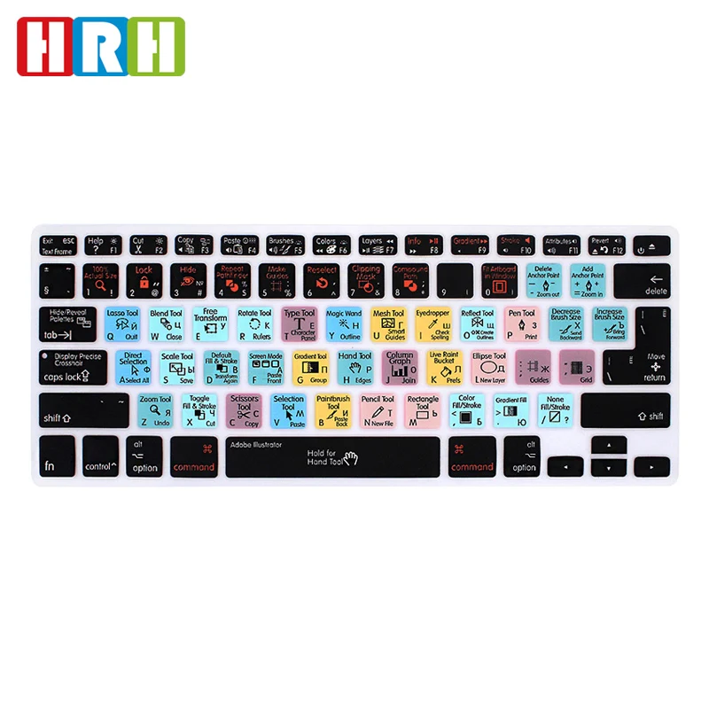 Русские горячие клавиши горячая клавиатура защитная для Macbook Retina 13 15 Air A1466 функция клавиша