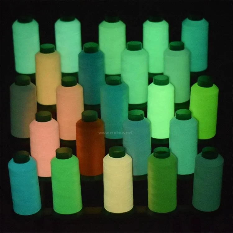 16 Colors Polyester Green Glow in The Dark Luminous Thread For Embroidery
