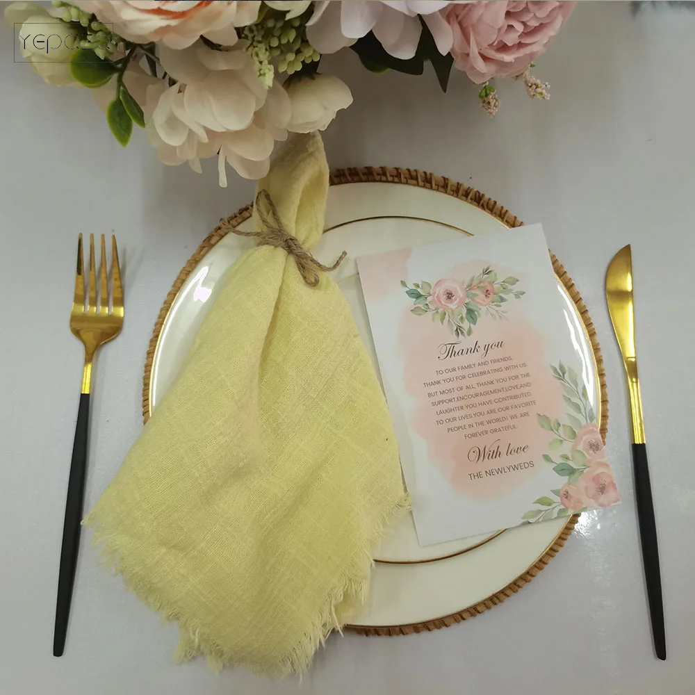 Blue peach gauze cotton cheesecloth table napkins
