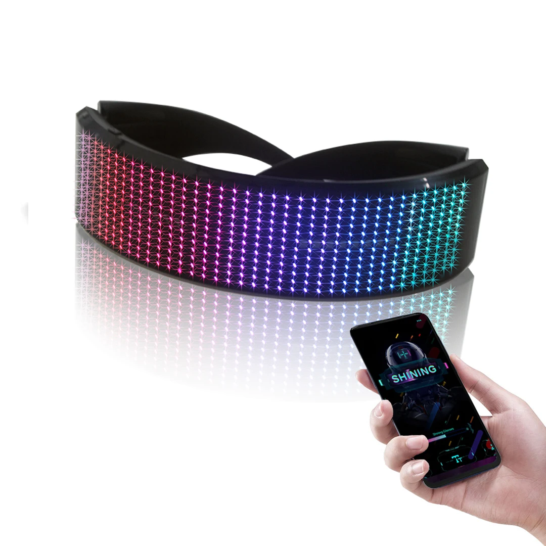 
Intelligent Recharged Glow Magic Eye Glasses with Message Text Anteojos Oculos Brille Christimas Party Supplies LED Glasses 