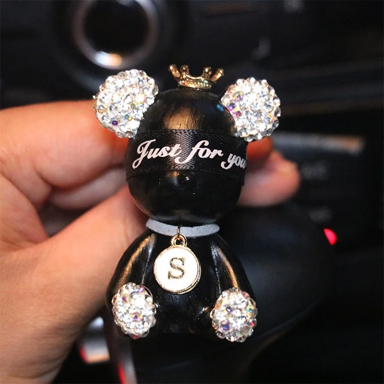 Cute Bear Gypsum Carabiner Design Car Vent Clip Decoration Car Perfume Air Conditioner Air Outlet Diffuser