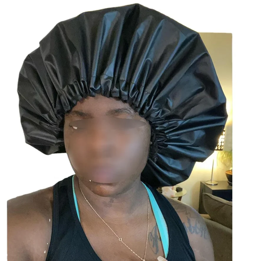 Jumbo Largest Knotless Dreadlock Hair Adjustable Trigger Shower Caps Waterproof Satin Lined EVA Bath Caps