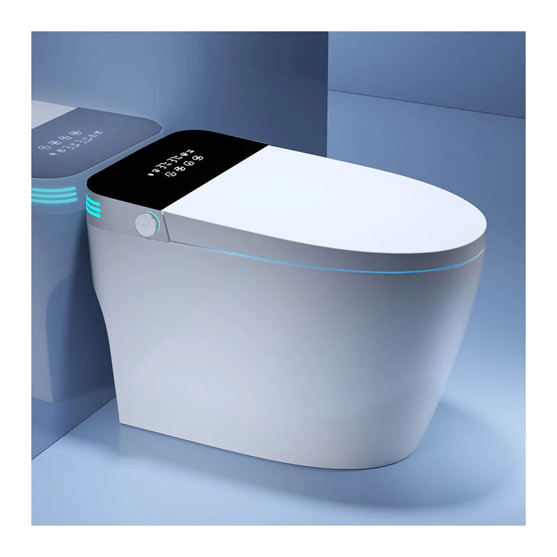 Automatic flip cover foot sensor flushing electric one piece ceramic intelligent smart toilet with remote control