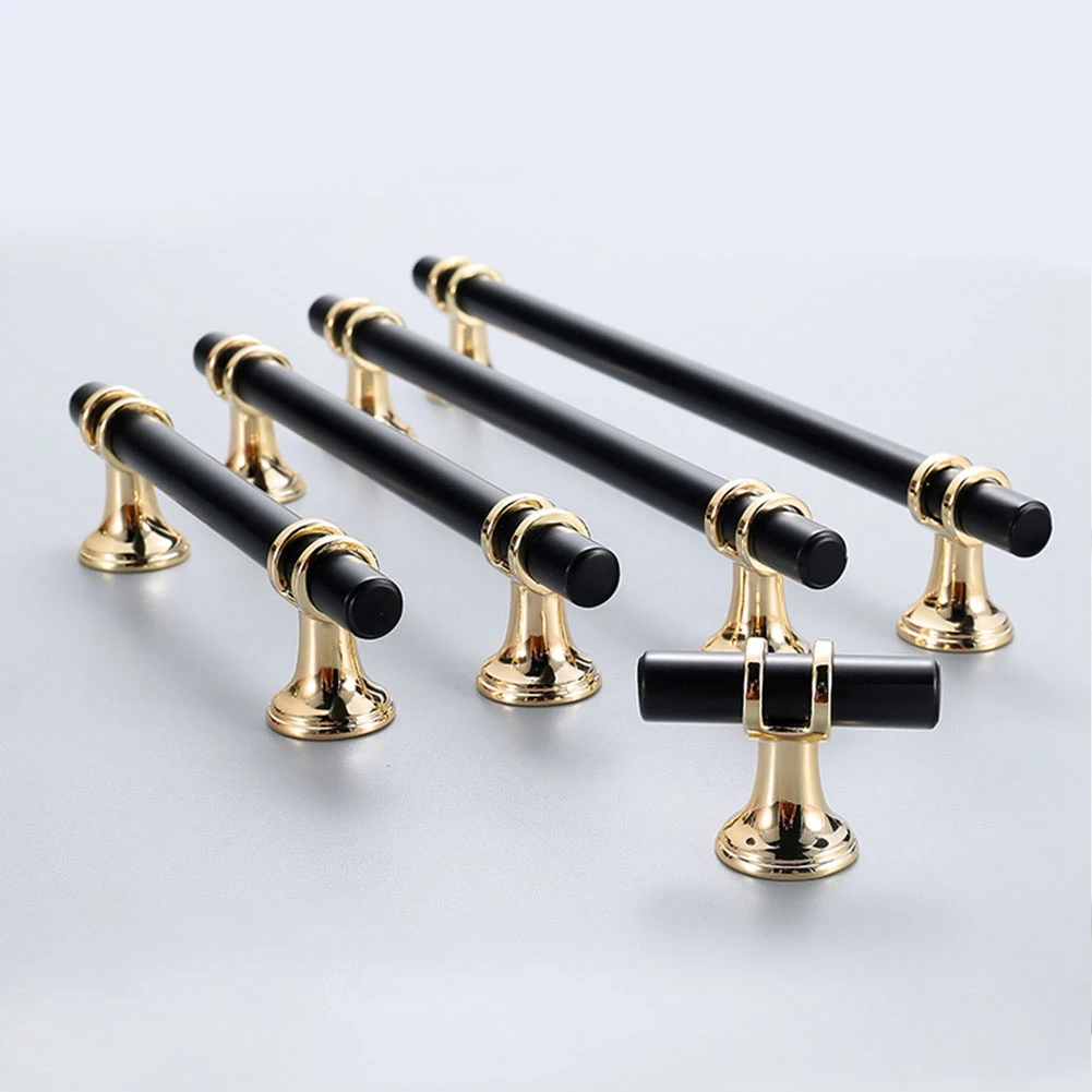 Handle Furniture Cabinet Pull Handles Drawer Pulls T Bar Black Gold Brushed Brass Kitchen Cupboard Handles
