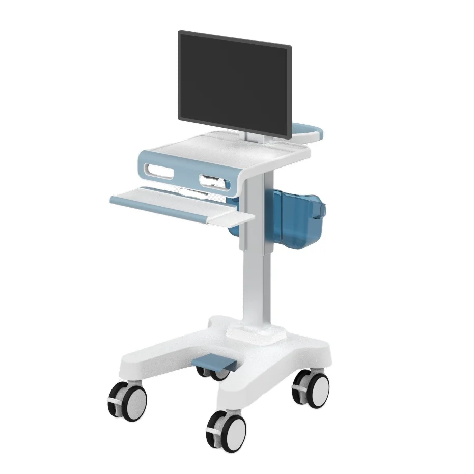 customized adjustable height computer emergency roll stand mobile pc cart Mobile Workstation Computer with ISO 13485