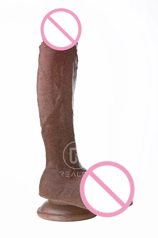 REALING Naked Adduction 8 Inch Realistic Silicone Dildo with Suction Cup, Dual Density Dong, Beige Color Penis, Adult Sex Toy