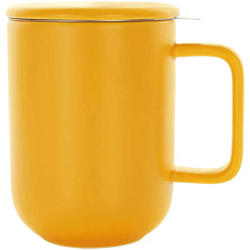 500ml large porcelain mug with stainless steel Tea Infuser and  Lid in different colors