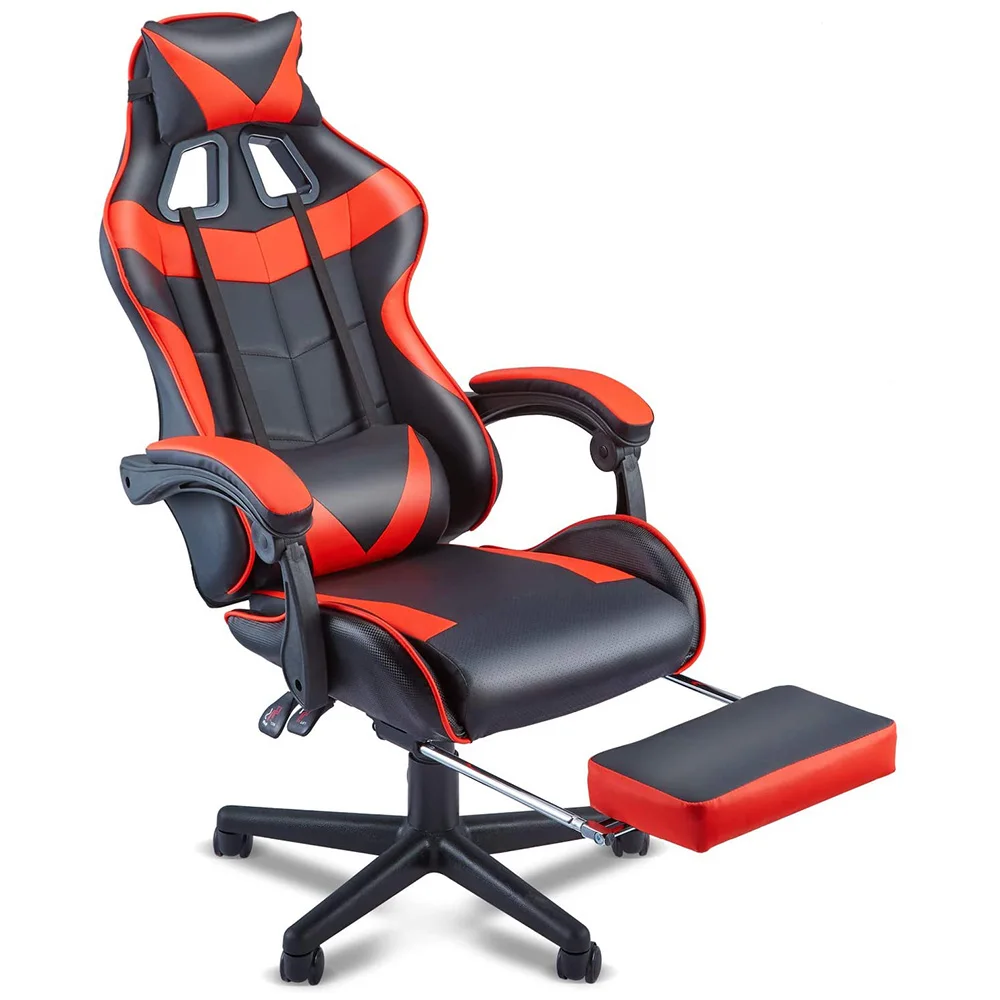 2021 sillas gamer with footrest adjustable headrest lumbar support ergonomic PC gaming chair