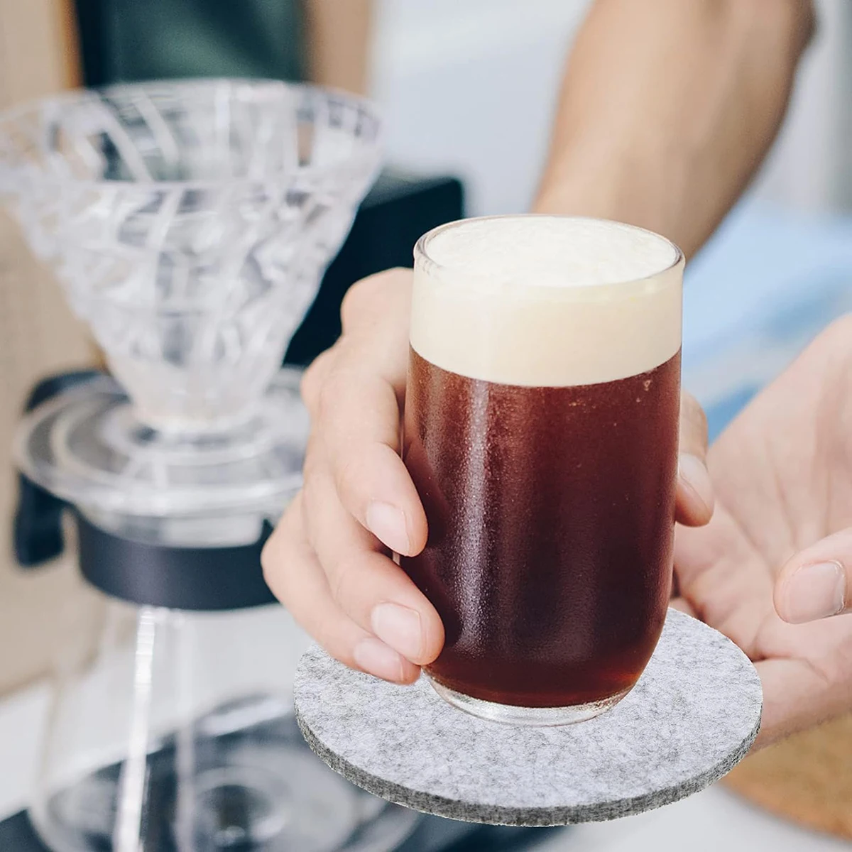 Custom Round Felt Coasters for Drinks Dining Table Protector Pad Heat Resistant Cup Mat Coffee Tea Hot Drink Mug Placemat