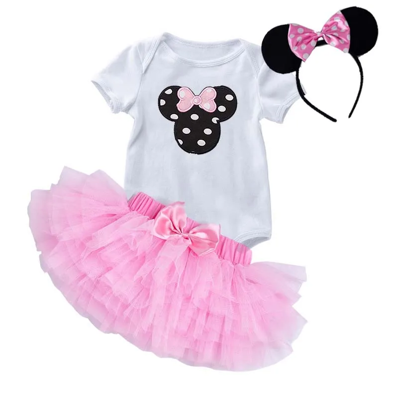 First Birthday Polka Dots Romper Tulle Dress Mouse Ear Newborn first birthday dress for a baby girl MBGO-005