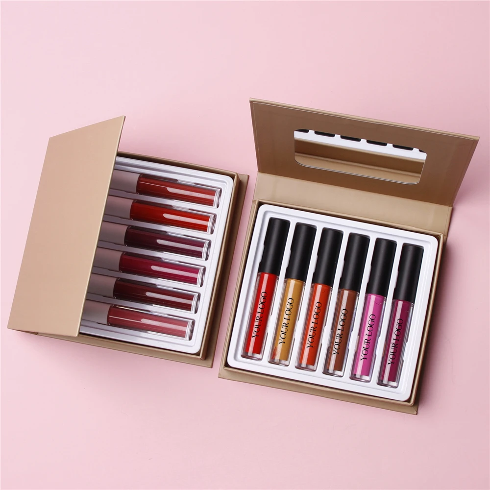 Matte Liquid Lipstick Makeup Set,Pink Nude Red Purple Highly Pigmented Color Plumping Lip Gloss Long Lasting