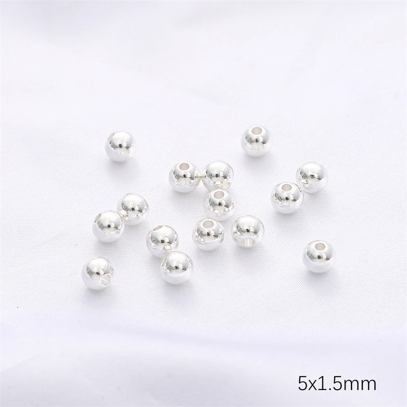 19 Years Wholesale Premium Sliver Beads Spacers Round Metal Beads For Jewelry Bracelets Necklaces Findings Components Making