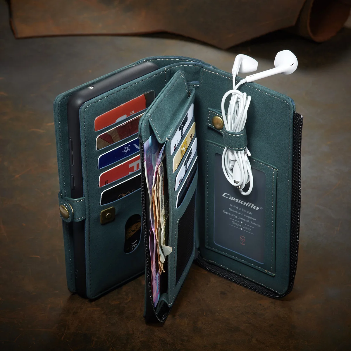 Phone wallet case leather phone case leather wallet floveme business leather wallet phone bag cases