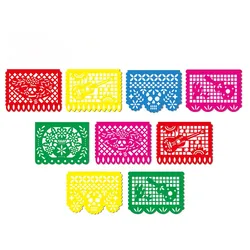 Large Plastic Day of The Dead Papel Picado Banner Un Dia de Memoria Decorations For Dia De Los Muertos
