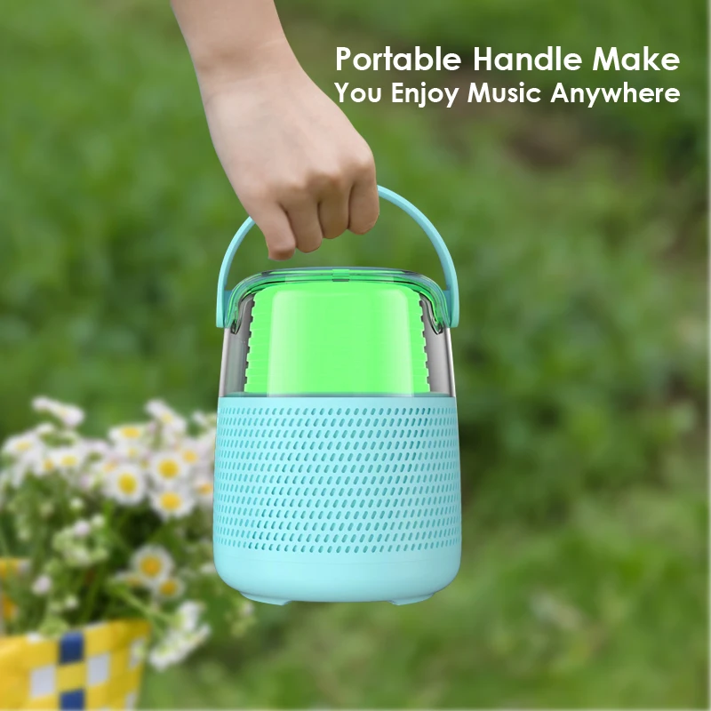 Mini Outdoor Home Party Speaker Karaoke Light Machine Player Portable BT Wireless Karaoke Speaker with Mic