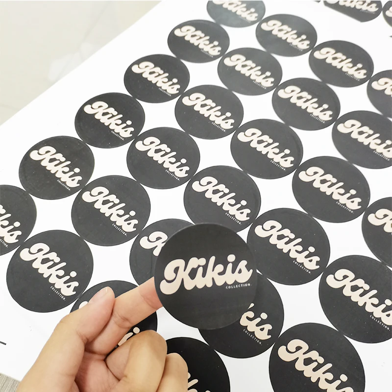 Custom logo circle packaging sticker printing vinyl waterproof food round sealing label sticker roll