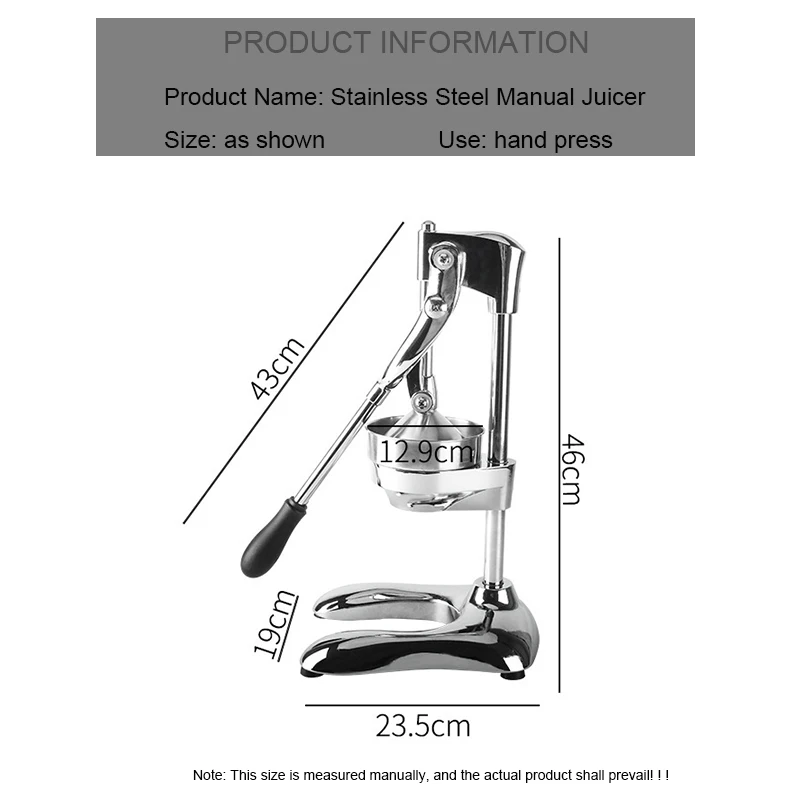 Large Countertop  hand press Juicer Manual Juicer lemon orange citrus Squeezer  juice machine