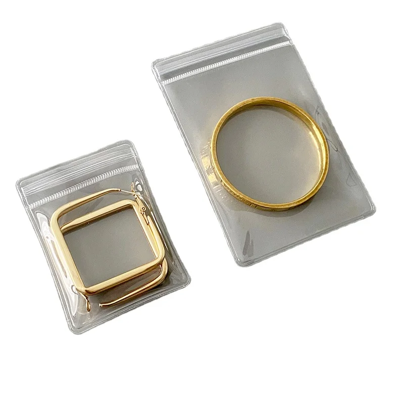 Clear Mini Jewelry Pouch Bag Small Accessories Zipper Packaging Rings Storage Bags Self Seal Plastic with Valve Custom PVC CMYK