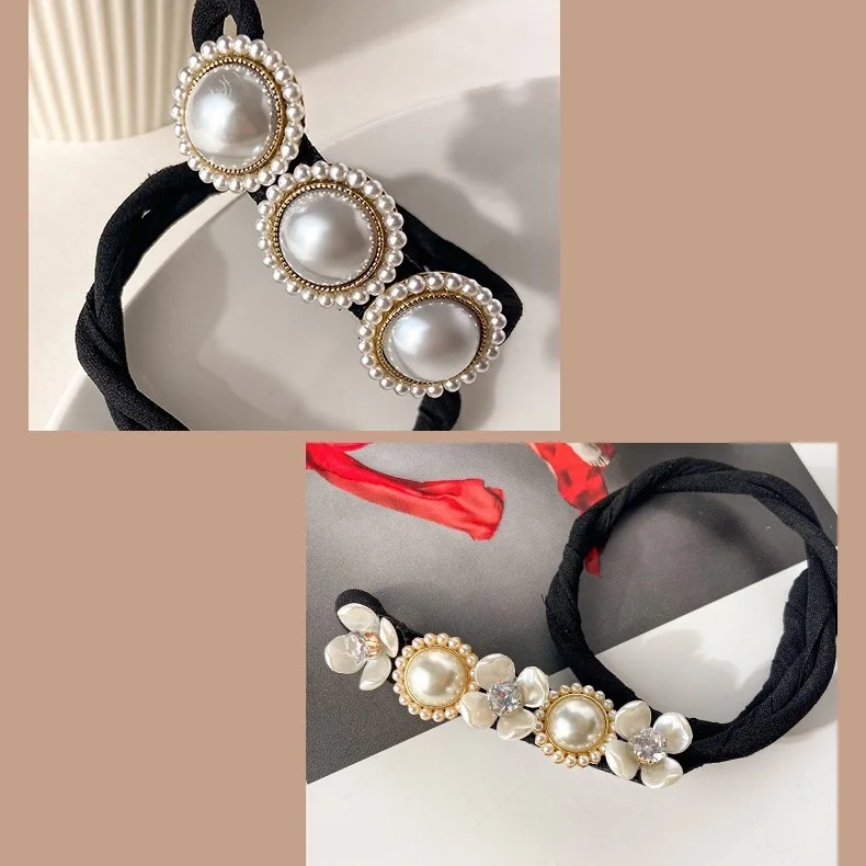 Korean simple non-slip lazy girls accessories flower coil hairpin new pearl hair clip hair stick woman hair stick accessories