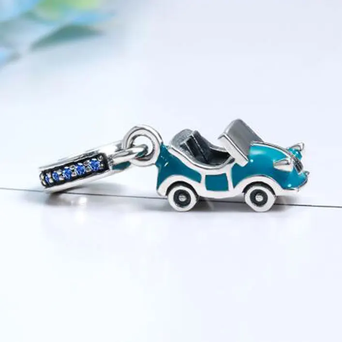 Бусины-шармы из серебра 925 пробы с эмалью для изготовления украшений